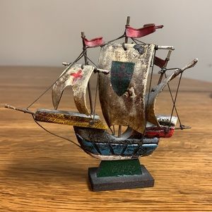 Vintage Miniature Sailing Ship, The Pinta